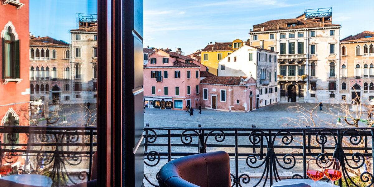Historic Palazzo Stay Venice: What to Expect View from San Giorgio apartment terrace. www.casantangelo.com