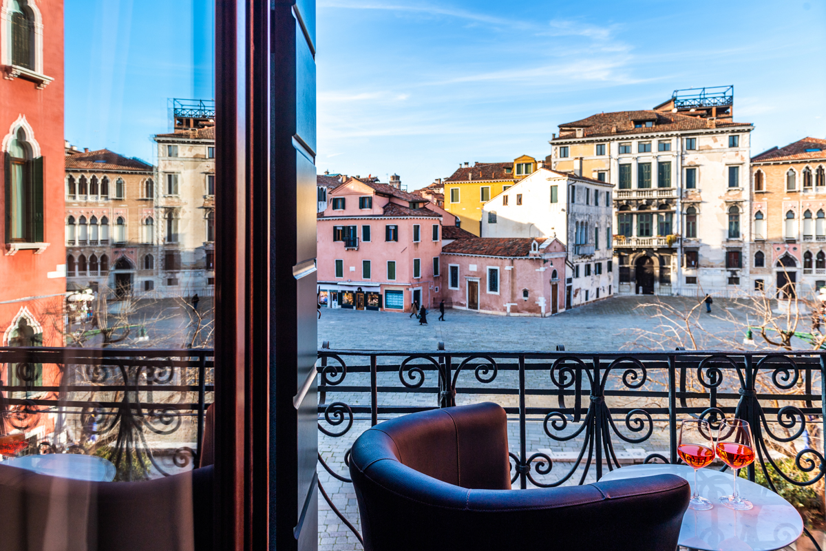 Historic Palazzo Stay Venice: What to Expect View from San Giorgio apartment terrace. www.casantangelo.com
